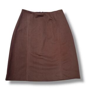 Vtg 60s Glenbrooke Penn-Prest Chocolate Brown A-Line Skirt Womens XS/S MCM Mod